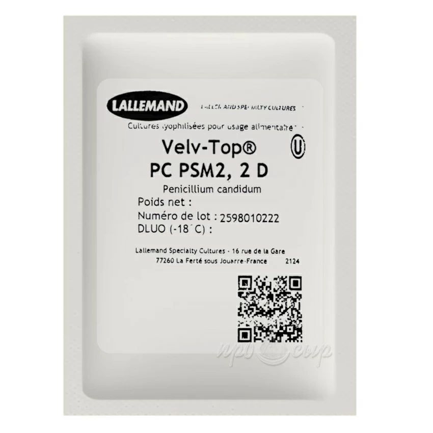 Плесень Lallemand Velv-Top® P.Candidum "PSM2" (2D) (на 100-200 литров молока) Плесень Lallemand Velv-Top® P.Candidum "PSM2" (2D) (на 100-200 литров молока)
