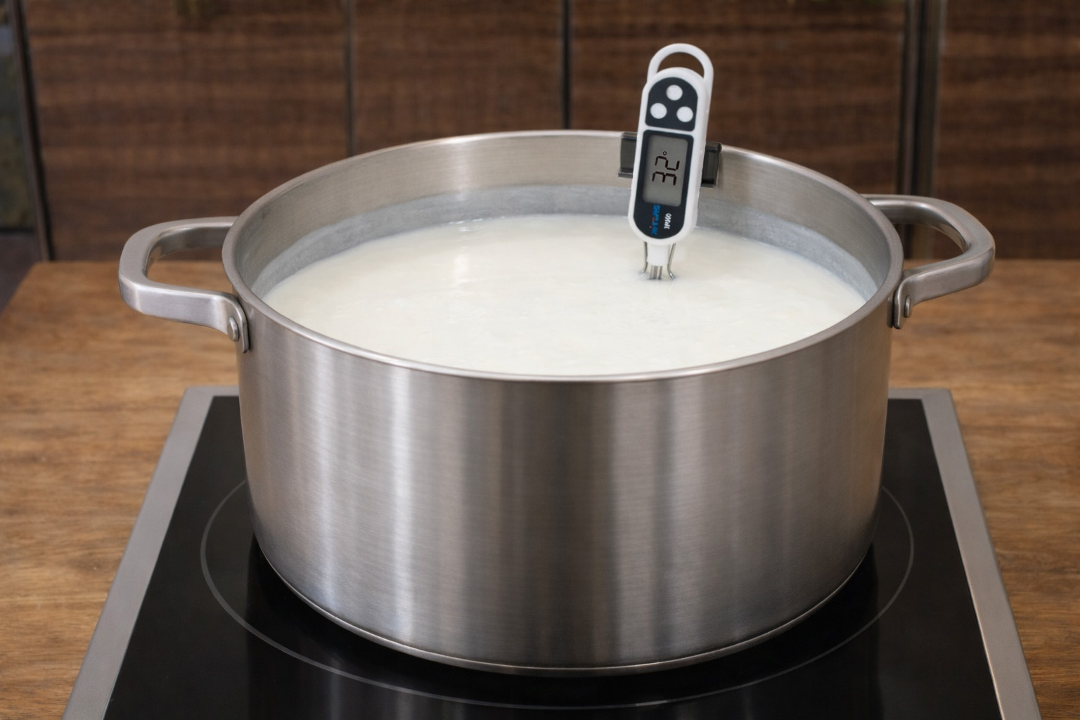 рецепт пивного сыра - нагреваем молоко