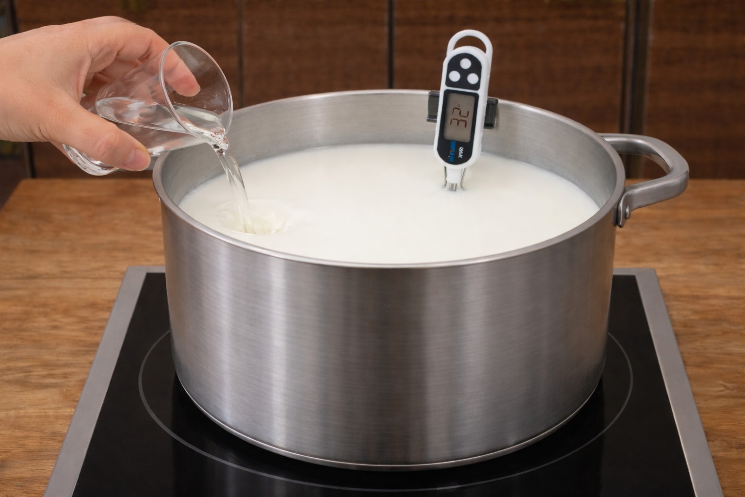 рецепт пивного сыра - вливаем закваску