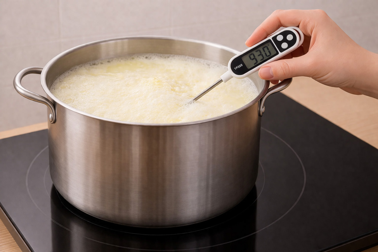 замеряем температуру - рецепт рикотты